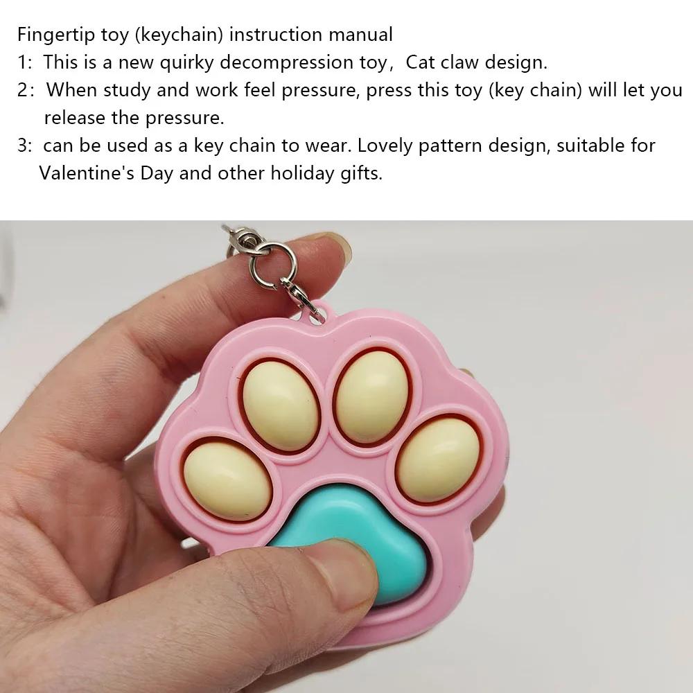 Porte-Clés en Forme de Griffe de Chat, Jouet de Décompression, Pendentif Mignon pour Couple, Sac de 