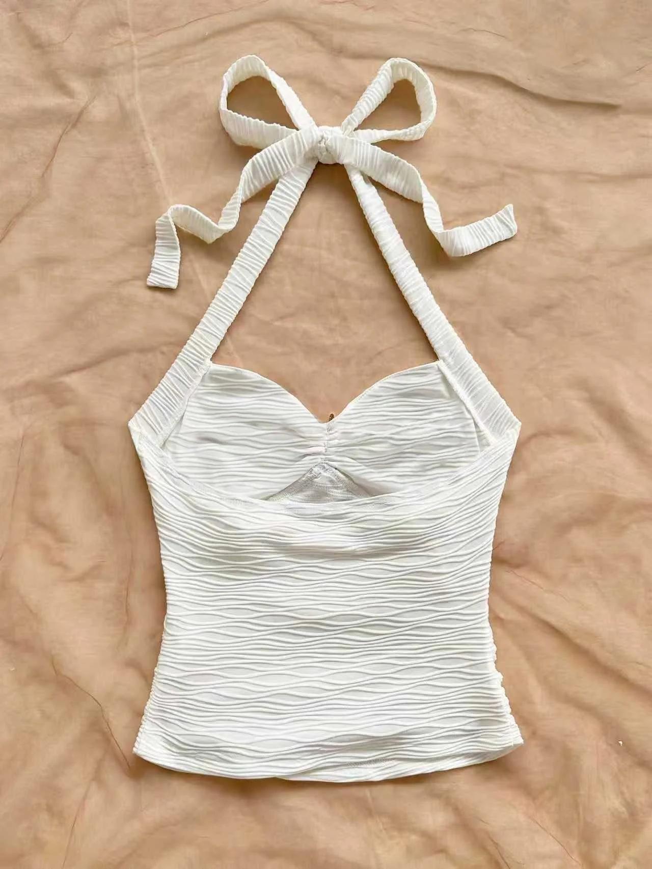 Cravate à bretelles pour femmes, décoration de coquille d'étoile de mer, gilet en tissu tricoté à bo