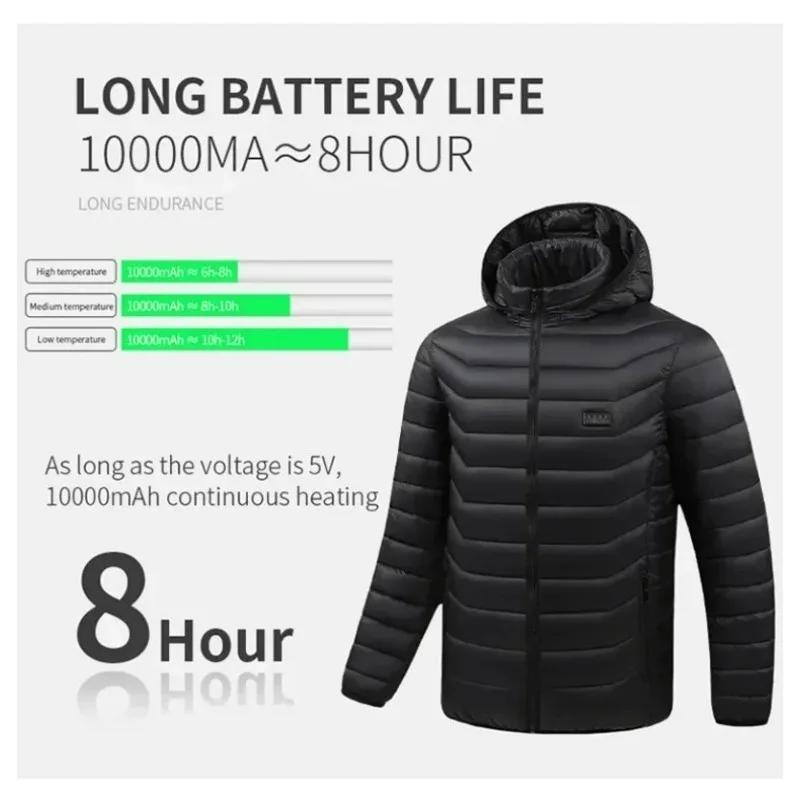 21 zones veste chauffante hommes hiver USB manteau chauffant électrique fonctionnel auto-chauffant v