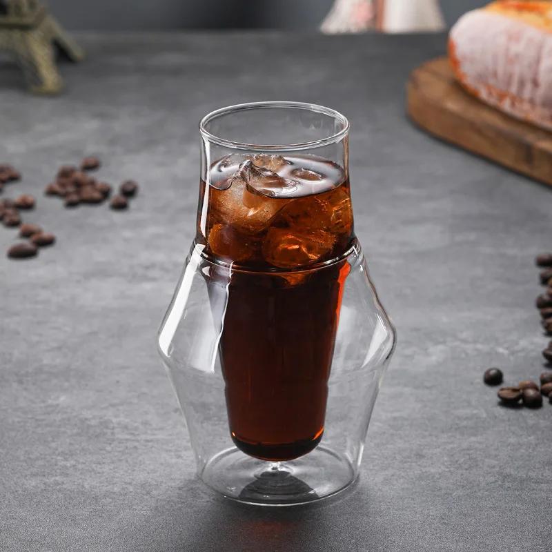 YWDL Nouvelle Tasse à Café Expresso Créative en Verre Double Paroi Anti-brûlure, Tasse à Lait, à Bra