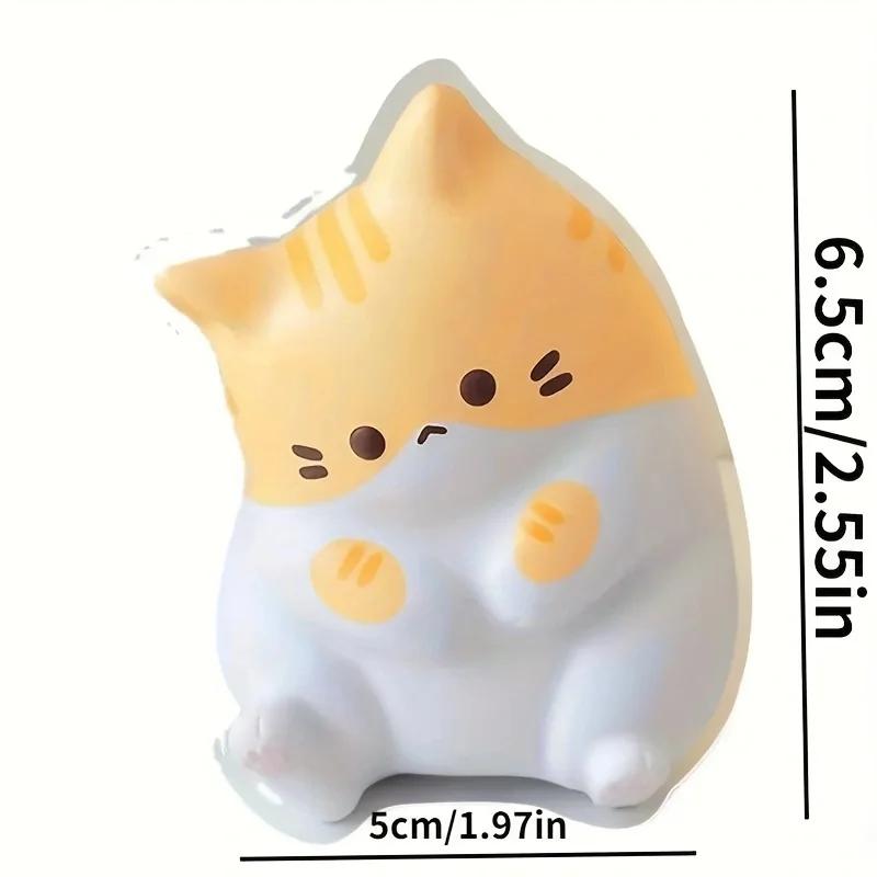 Jouets à presser en forme de chat de dessin animé pour enfants et adultes, 1 pièce, balles à rebond 