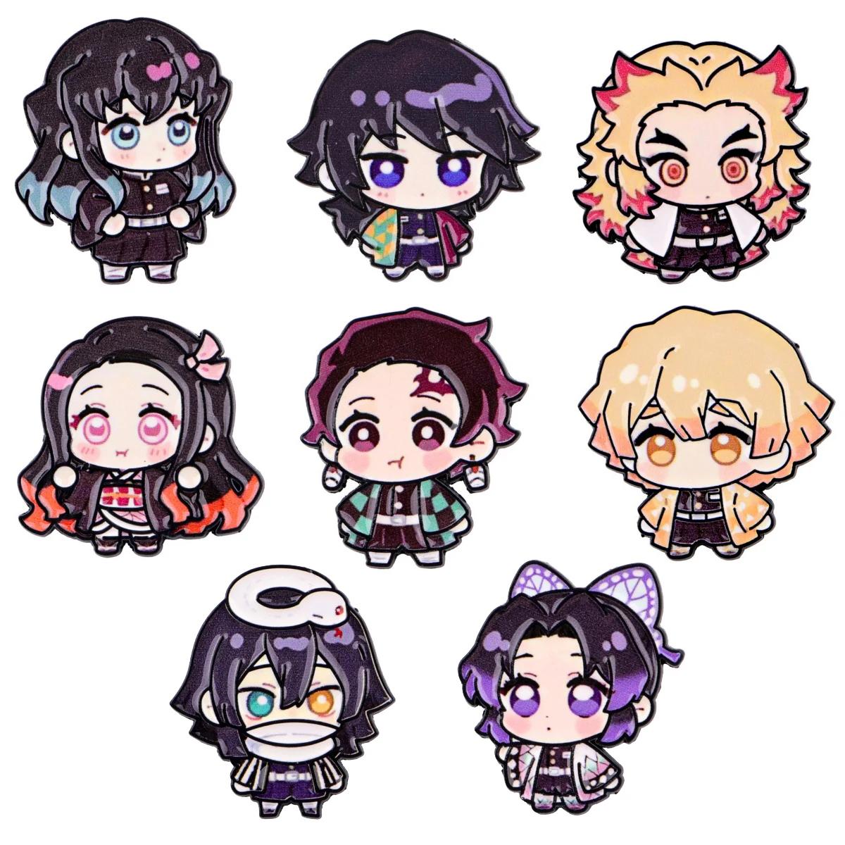 Broche de dessin animé en émail pour manteau, 8 pièces, broches pour femmes, Badges à revers à la mo