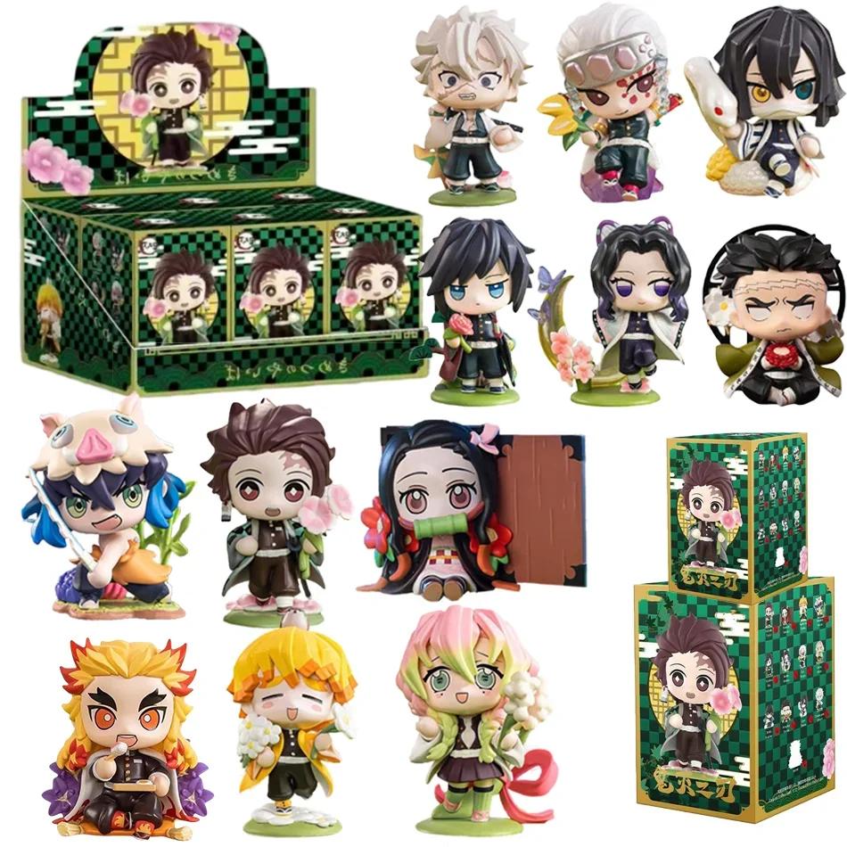 Boîte aveugle Demon Slayer de 10CM, figurine Tanjiro Kamado Nezuko, modèle de dessin animé en PVC, o