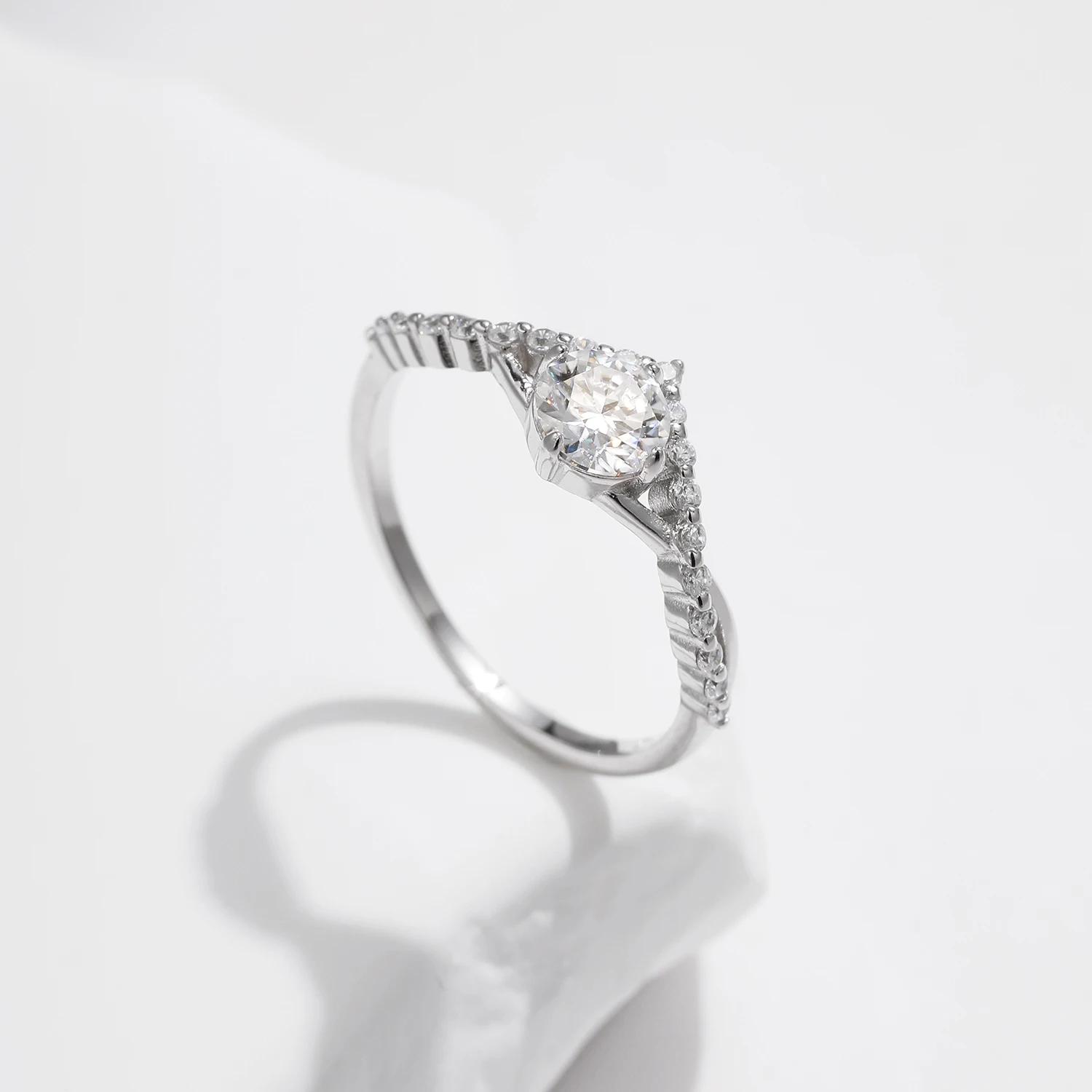 MODIAN couronne D couleur Moissanite bague délicate laboratoire diamant bague 925 en argent Sterling
