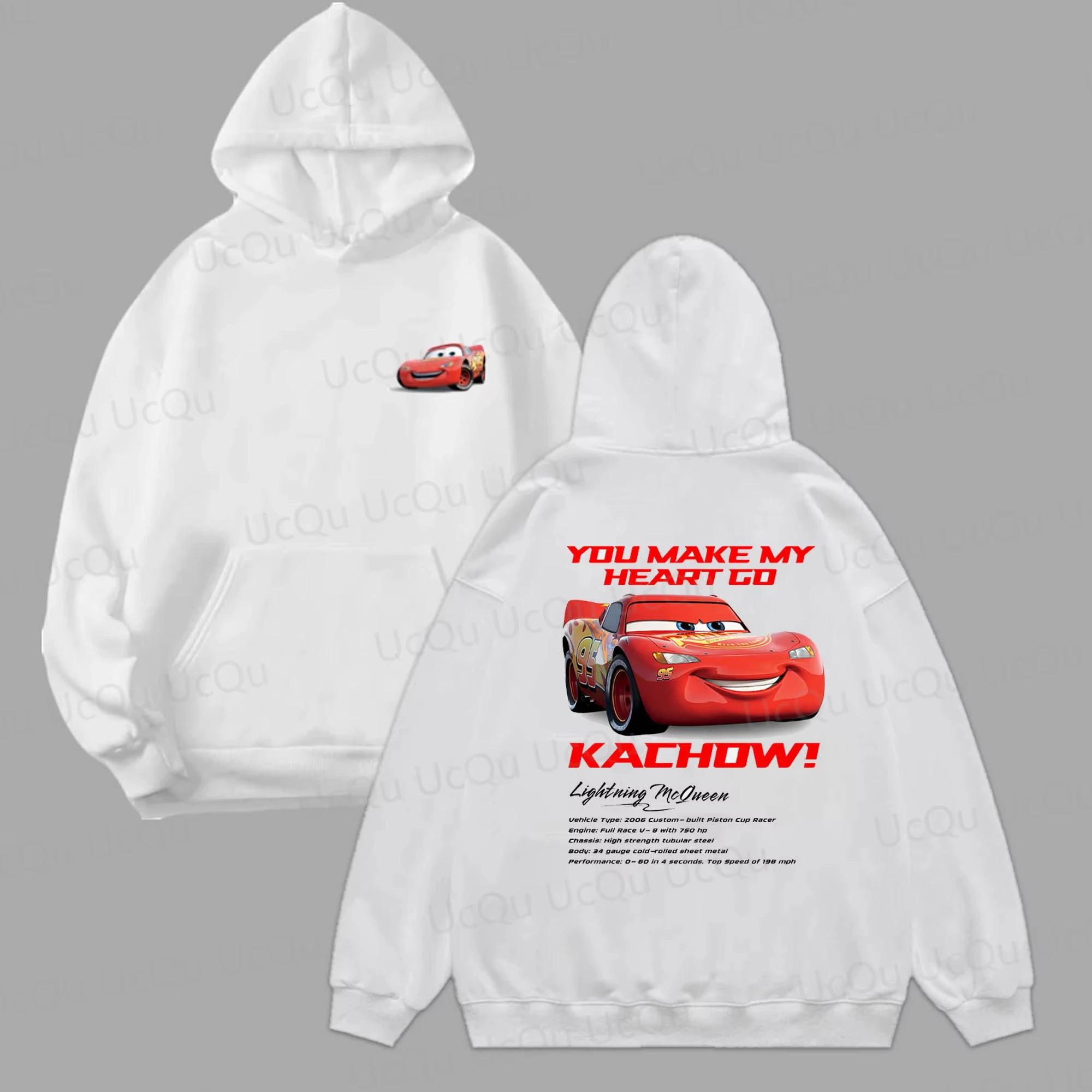 Sweat-shirt Cars Lightning McQueen & Sally pour couple - Vêtements assortis été 2025 en coton