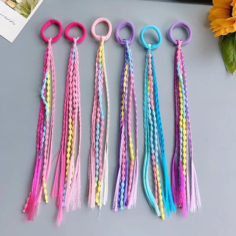 Perruque tressée pour filles, 1 pièce, bandeau queue de cheval, bandes de cheveux en caoutchouc, acc
