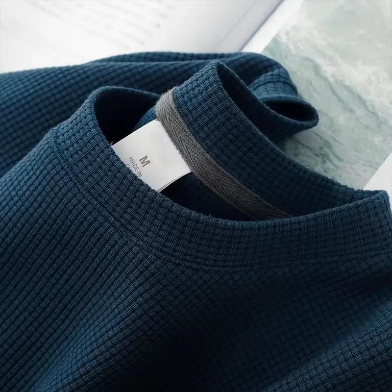 M-5XL hommes nouvel été gaufré col rond manches courtes T-Shirt confortable léger respirant haut à m