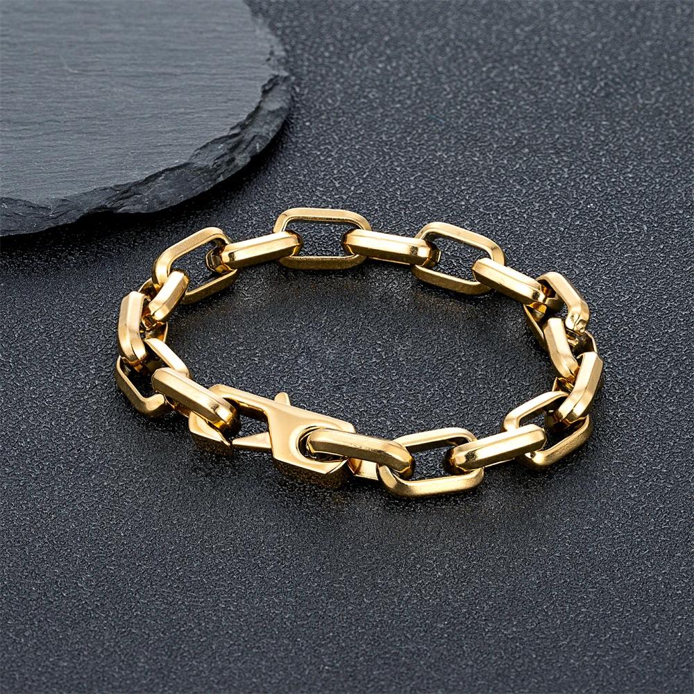 Breloque Simple Cuba O-chaîne Bracelet hommes femmes mode Dubai lien Punk Hip Hop acier inoxydable C