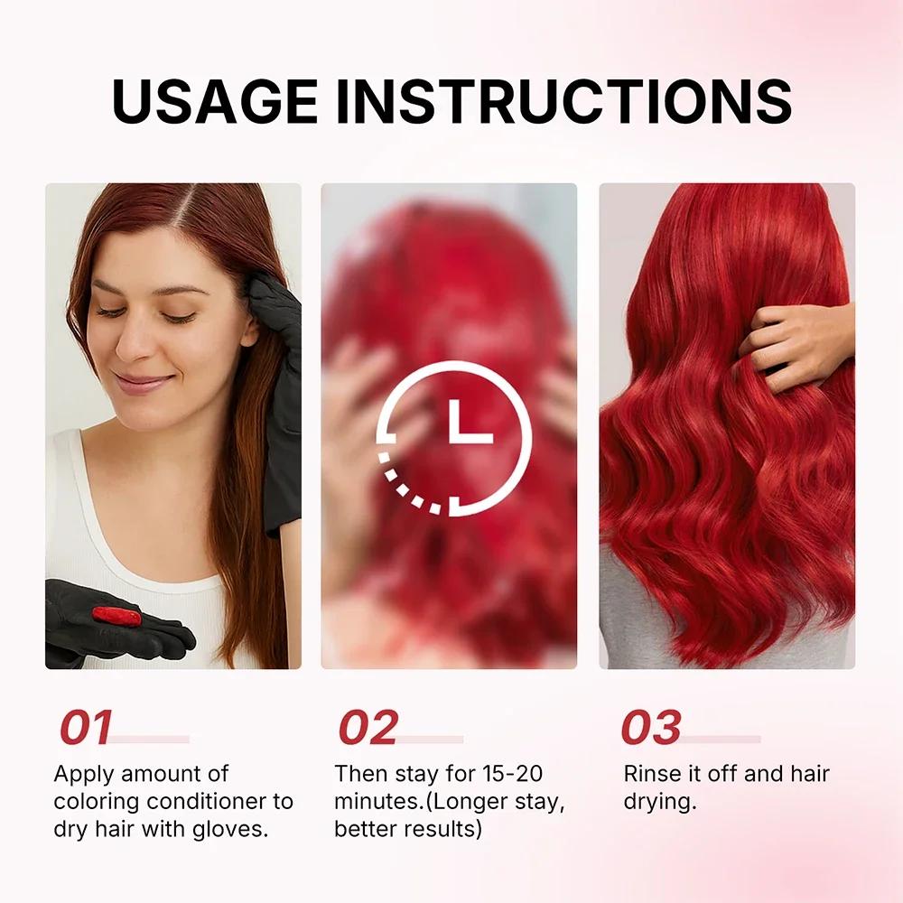 Karseell 500 ml déposant la couleur masque pour cheveux rouges revitalisant stimulant la couleur, hy