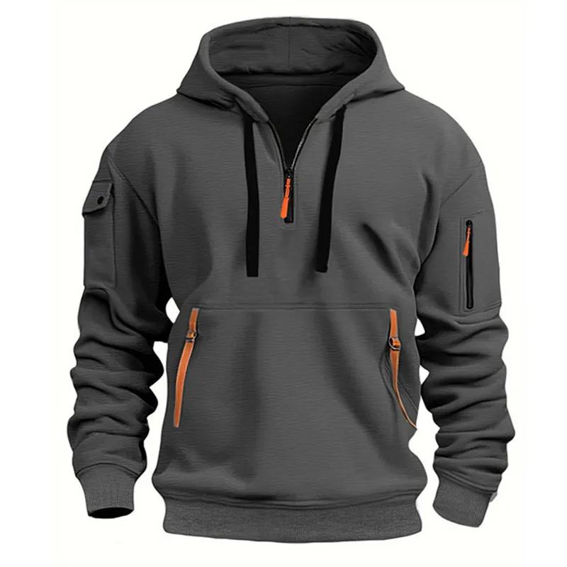 Sweat à capuche zippé multi-poches décontracté pour homme/femme, grande taille, coupe ample, pull te