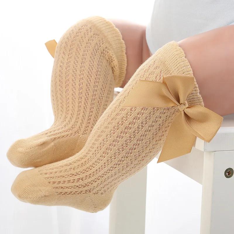 3 paires/lot été bébé filles chaussettes enfant en bas âge infantile nœud coton maille respirant cha