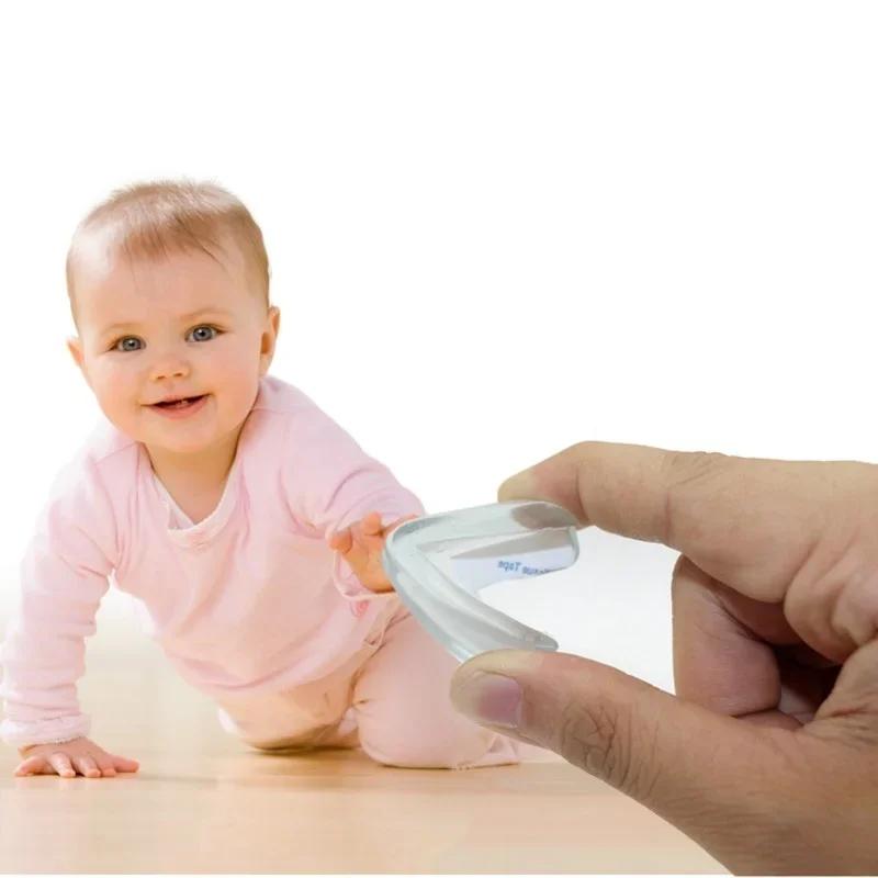 Protecteur de sécurité Transparent en Silicone pour enfants, 4 pièces, couverture de Protection d'an