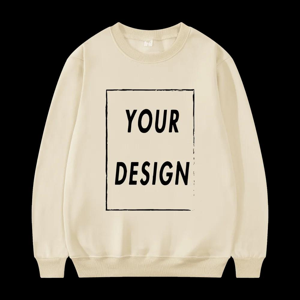Sweat-shirt unisexe sans chapeau, personnalisé avec votre Logo, col rond, à la mode, décontracté, po