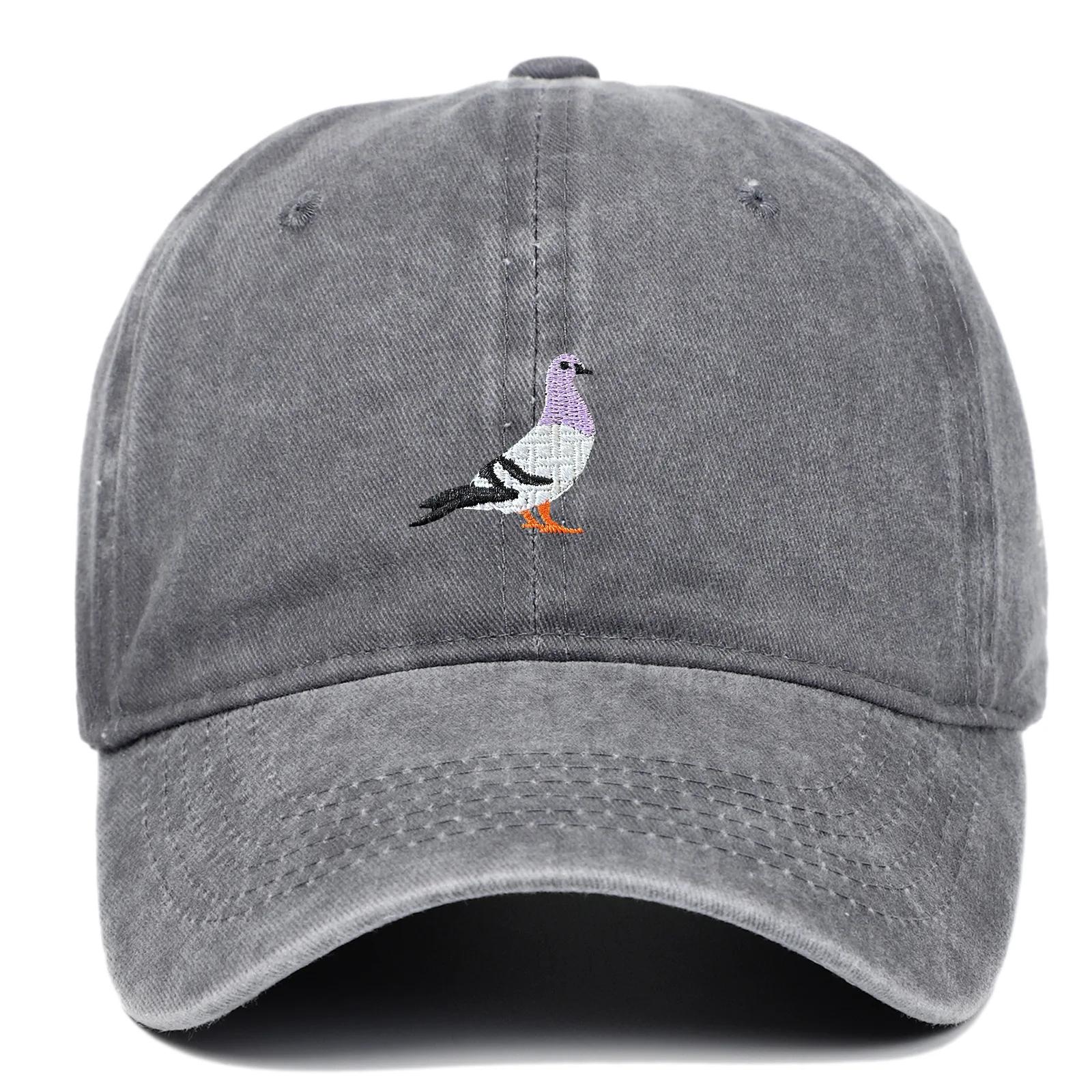 Casquette de baseball adaptée à toutes les saisons, motif brodé de pigeons, mode décontractée quotid