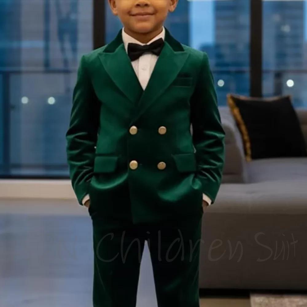Vêtements pour enfants personnalisés de haute qualité Costume pour garçons en velours élégant Ensemb