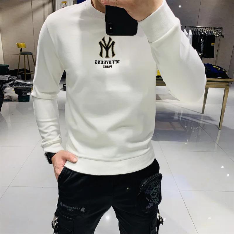 Beaux hommes sweats à capuche Simple marque Logo broderie nouveau automne conception coréenne pull d