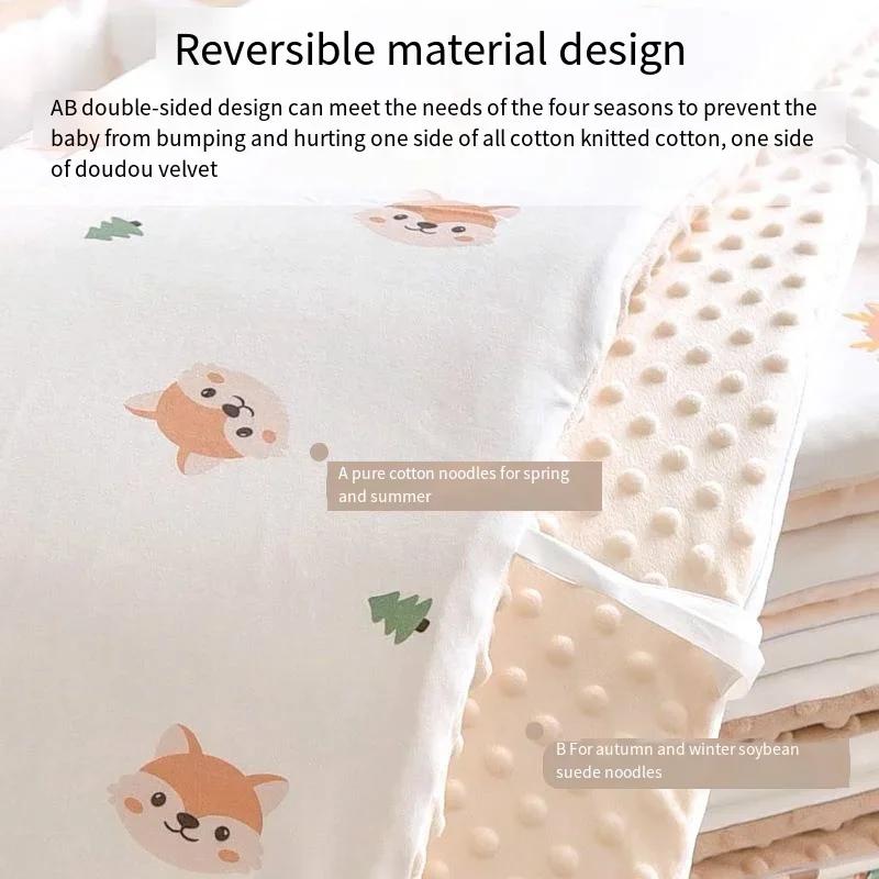 Pare-chocs de berceau en coton 2M pour enveloppe de protection, attelle de lit de couleur unie pour 