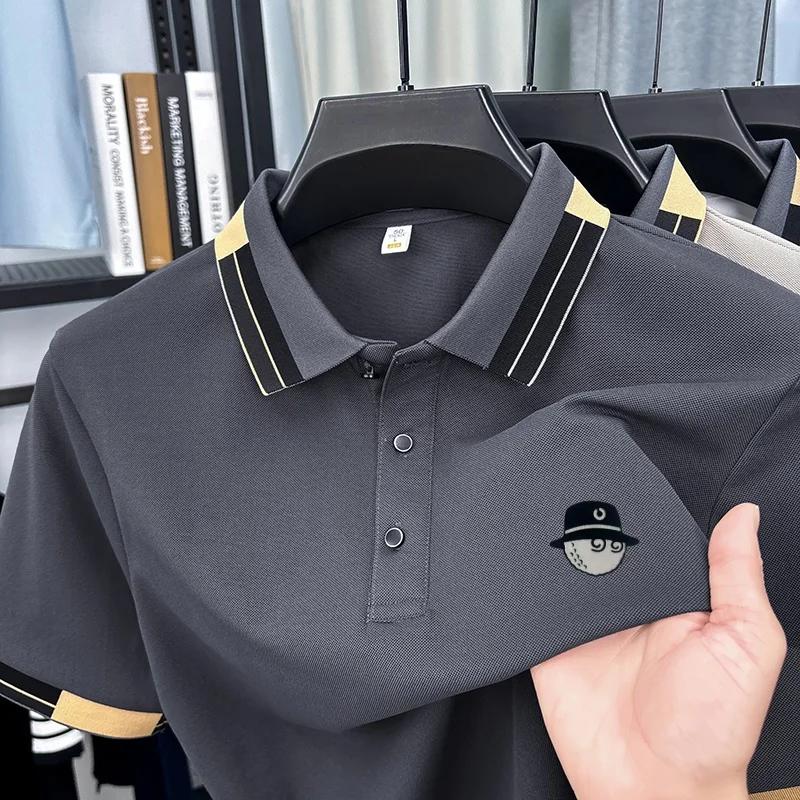 Nouvelle Collection – Polo d'été pour homme à manches courtes avec revers, motif lettres, design de 