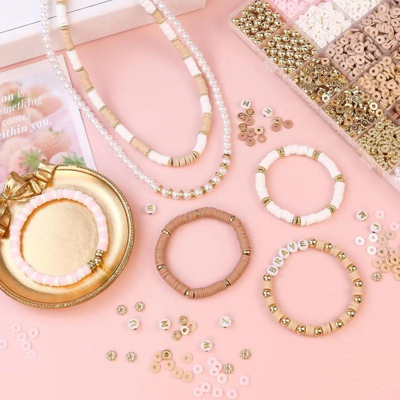 Kit de fabrication de bracelets en perles d'argile DIY 1900+ pièces - Bijoux d'amitié avec des perle