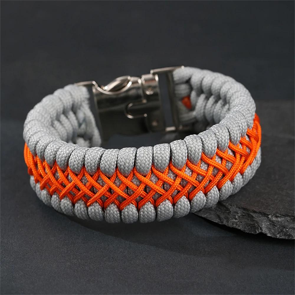 Bracelet paracorde fait à la main à 7 cœurs pour hommes, survie en plein air, Camping, corde d'urgen