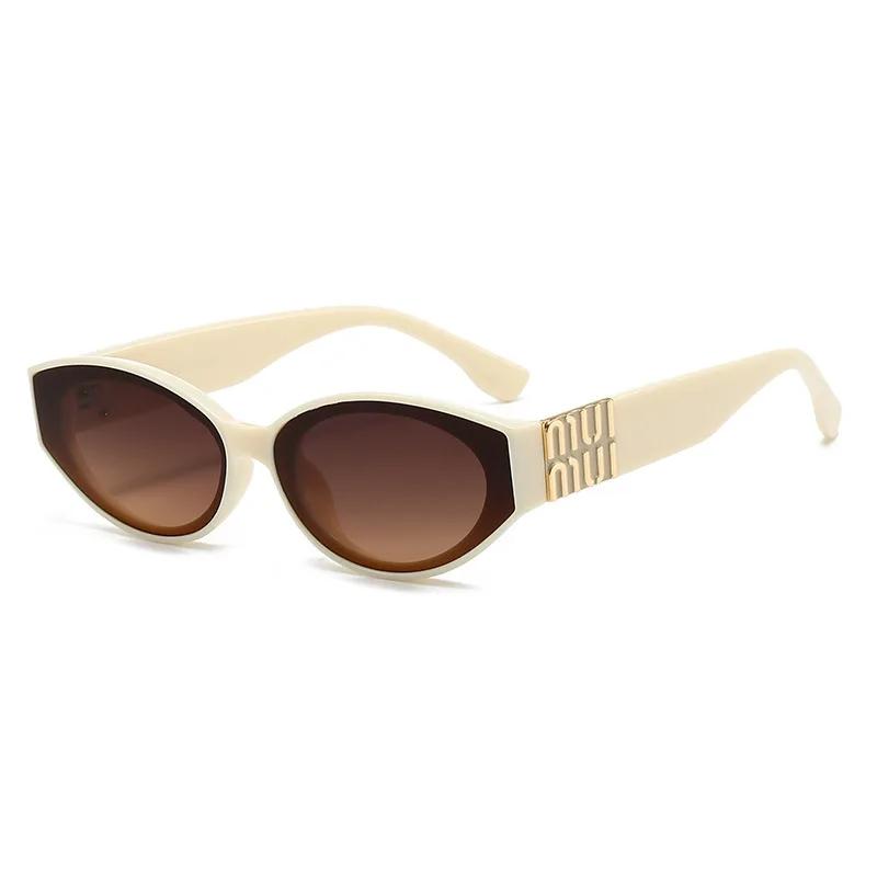 Lunettes de soleil Glamour de luxe pour femmes et hommes, ovales, minimalistes, marque de mode, unis