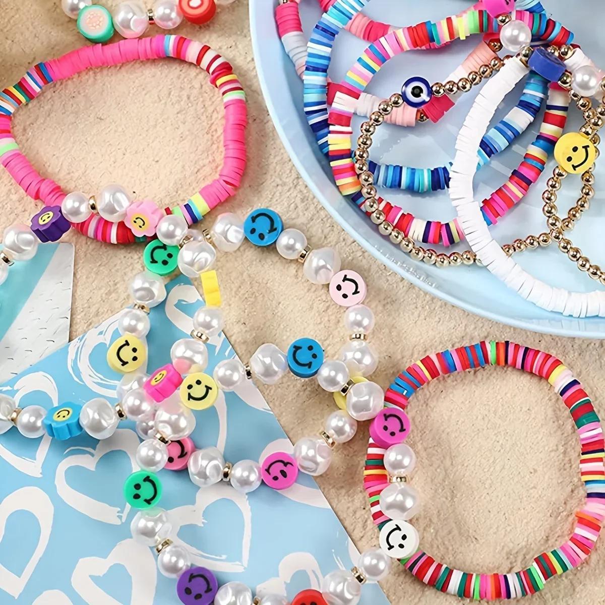 Ensemble de perles en argile polymère, 15 à 24 grilles, Kit de perles d'imitation de lettres, perles