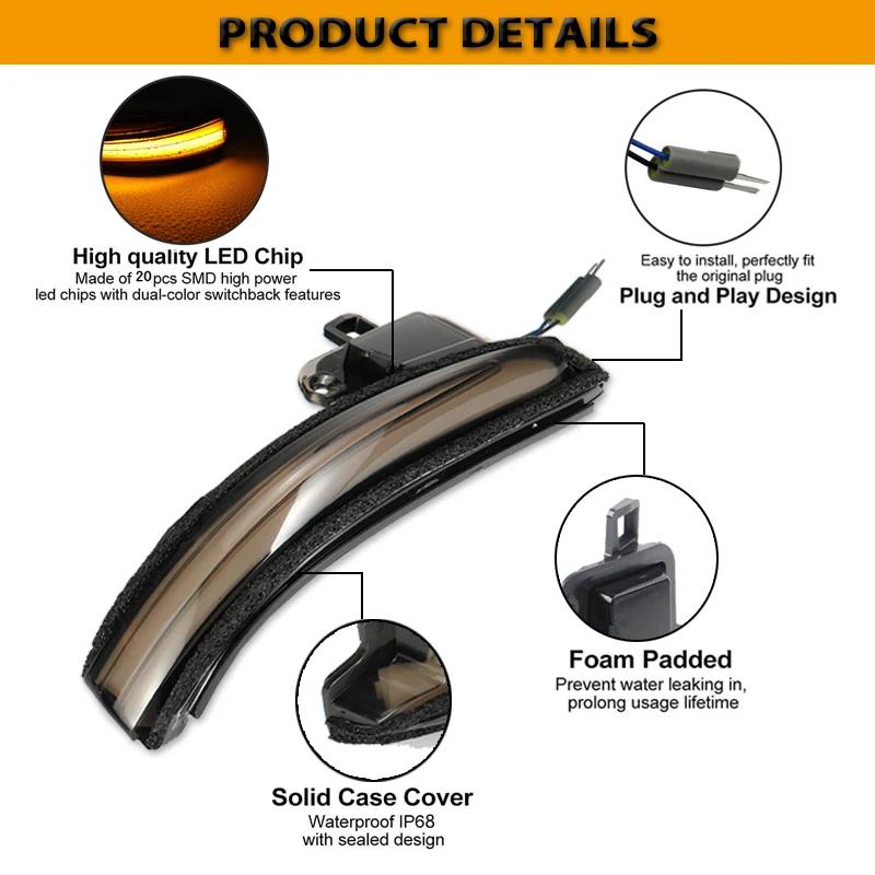 Ensemble de clignotants de rétroviseur latéral à LED, clignotant séquentiel dynamique, flux, Toyota 