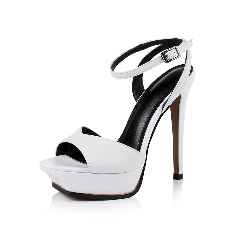 Arden Furtado 2025 été blanc peau de vache plate-forme Peep toe chaussure chaussures de mariage bout