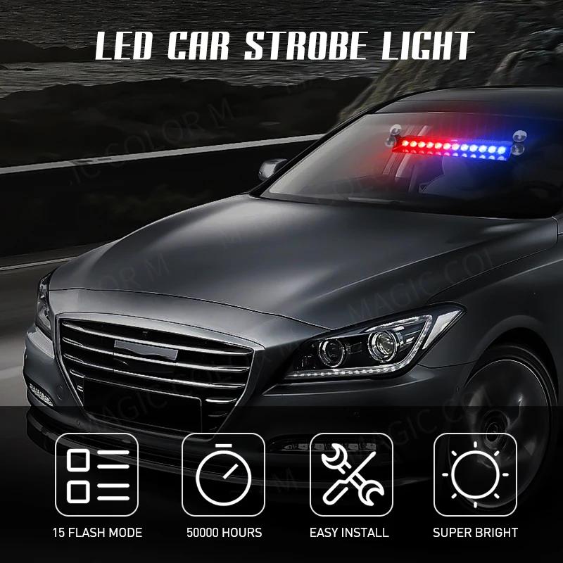 12 LED voiture lumière stroboscopique Flash Signal d'avertissement balise Police pompier d'urgence p