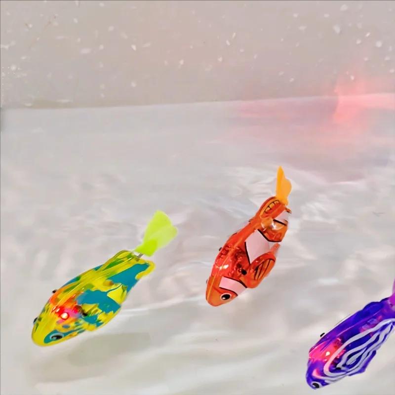 Capteur lumineux électrique pour bain de bébé, petits poissons jouant dans l'eau, poisson pour anima