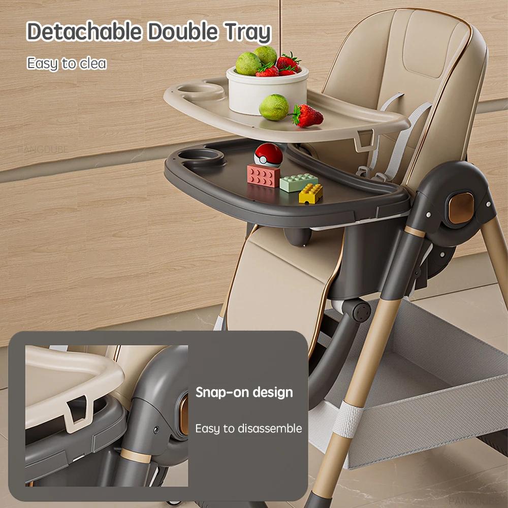 PANGDUBE Chaise haute pour bébé pour nourrir, inclinable, pliante et relevable, chaise haute à roule