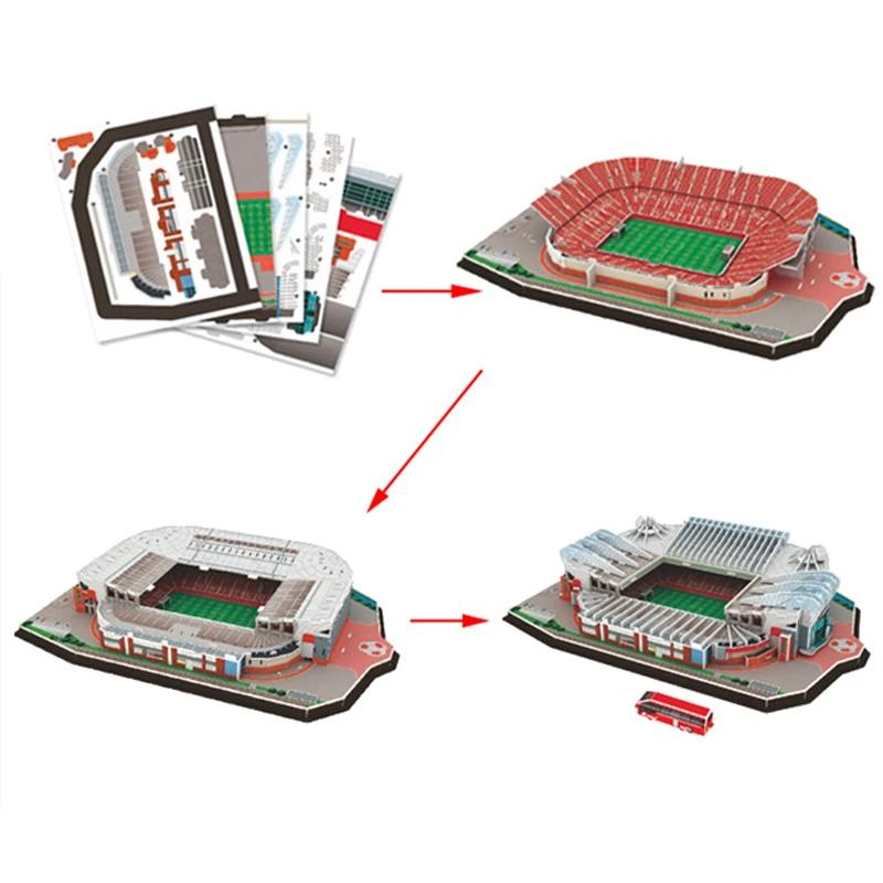 Puzzle en papier 3D, stade de terrain de Football, modèle assemblé, jouets éducatifs créatifs, brico