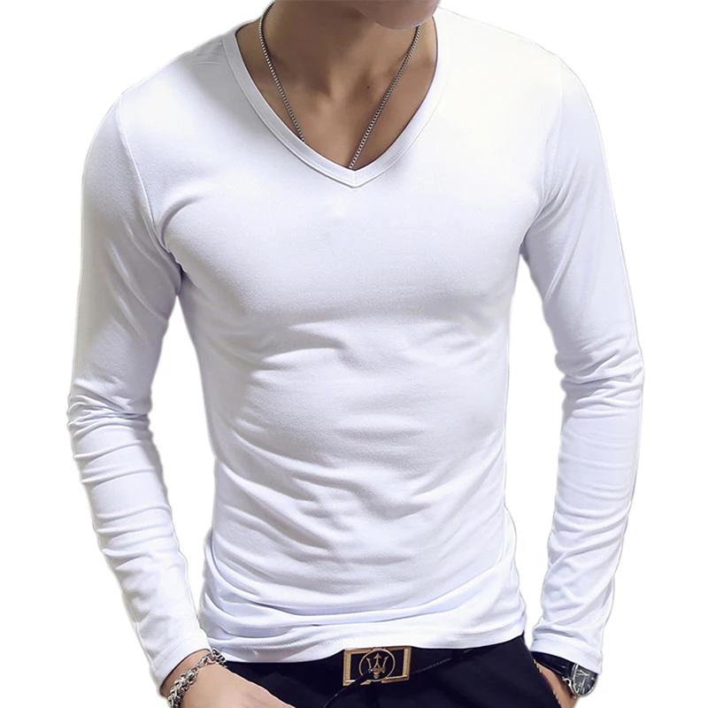 T-shirt à Manches sulfet Col Rond pour Homme, Vêtement Basique, Slim, Décontracté, Couleur Unie, Pri