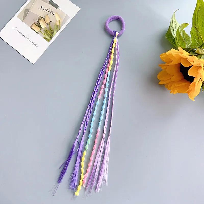 Perruque tressée pour filles, 1 pièce, bandeau queue de cheval, bandes de cheveux en caoutchouc, acc