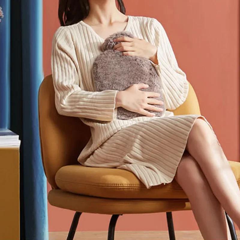 Sac à eau chaude en peluche réutilisable pour filles, compresse chaude, crampes menstruelles, 3,1000