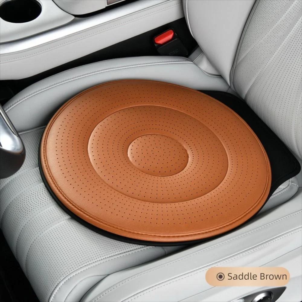 Coussin de siège de voiture rotatif à 360 degrés, tapis antidérapant, design perforé, aide à la mobi