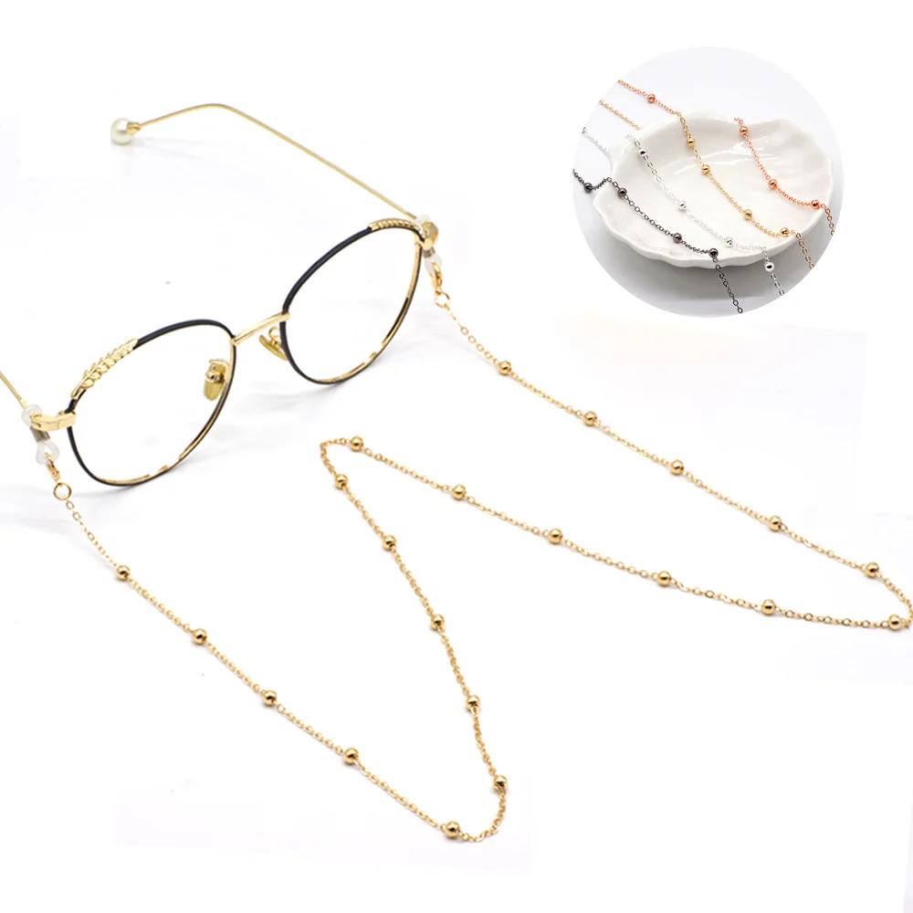 Mode métal hommes femmes chaînes de lunettes lunettes de soleil lecture lunettes perlées chaîne lune