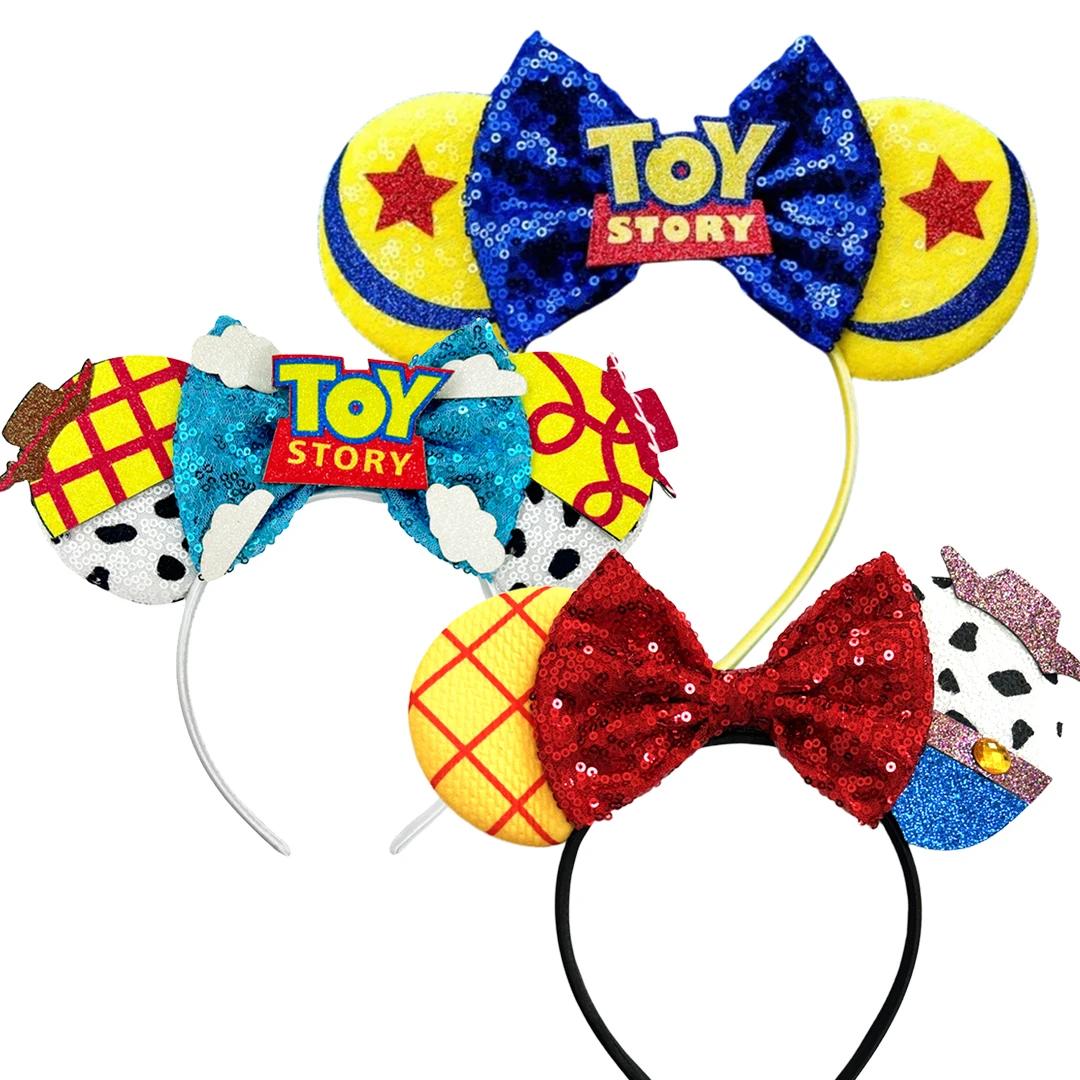 Bandeaux oreilles de Mickey Mouse pour femmes, accessoires pour cheveux, bandeau Toy Story pour fill