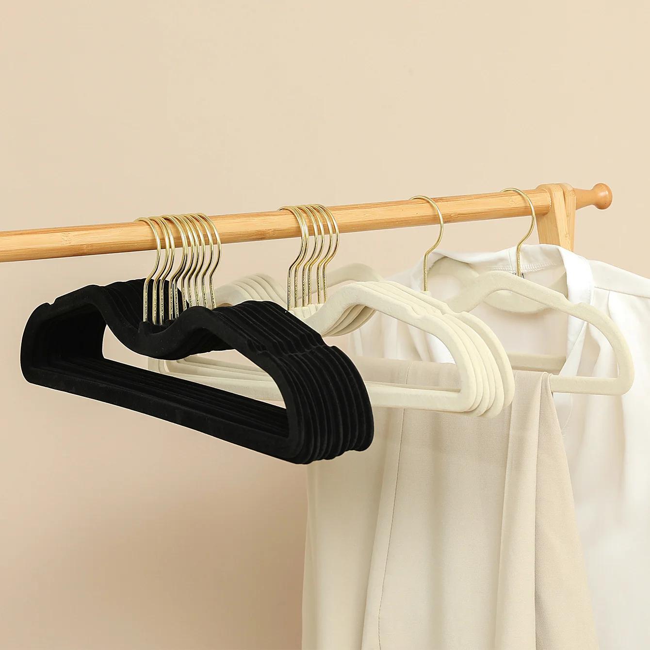 Cintre en plastique antidérapant à col court pour chambre à coucher, 10 pièces, support pour pantalo