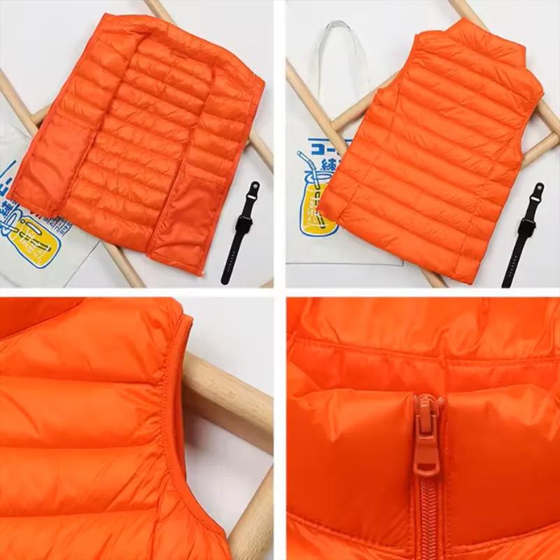 Gilet en duvet d'automne et d'hiver pour femme, veste courte ultra-légère en duvet de canard, gilet 