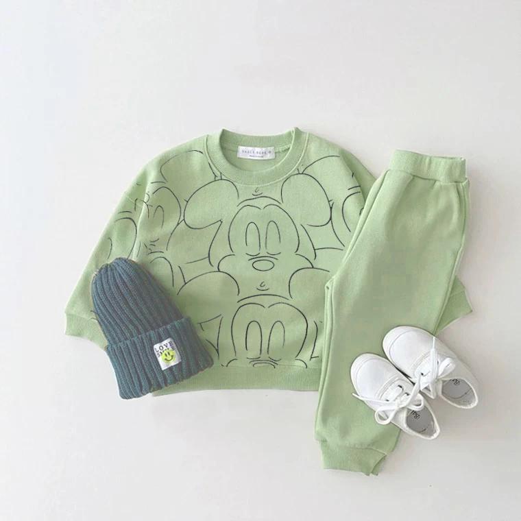 Survêtement décontracté dessin animé pour bébé - Ensemble t-shirt et pantalon résistant été