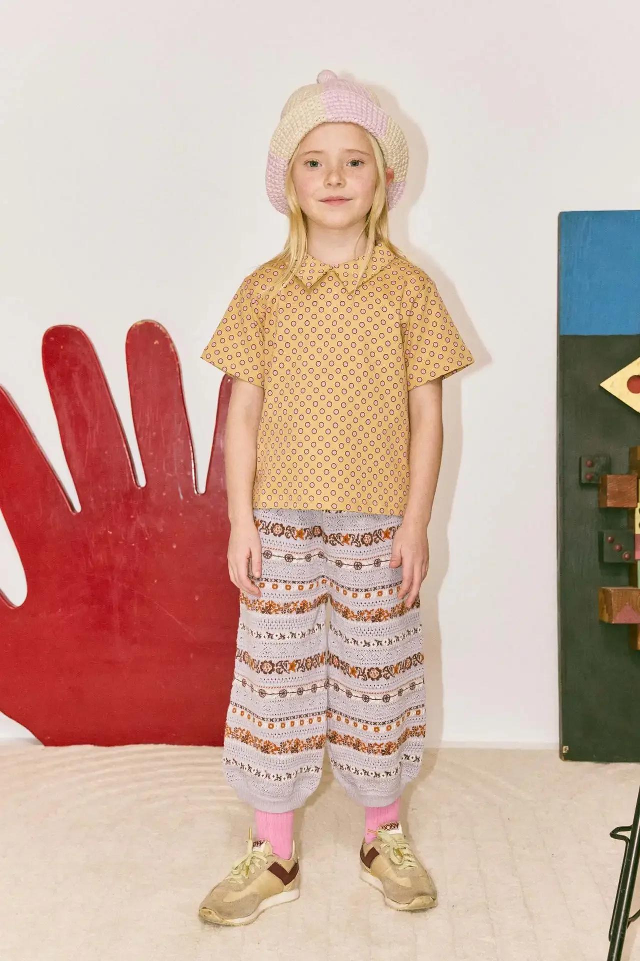 Ensemble jupe et veste en tricot popcorn style rétro campagnard MP pour filles, collection été 2026