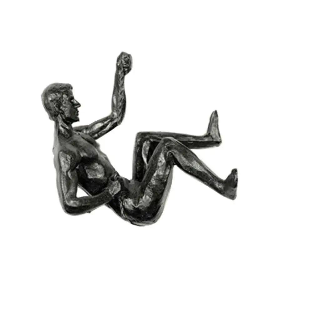 Athlète escalade homme résine fond tenture murale décoration Sculpture Statue chiffres créatif grimp