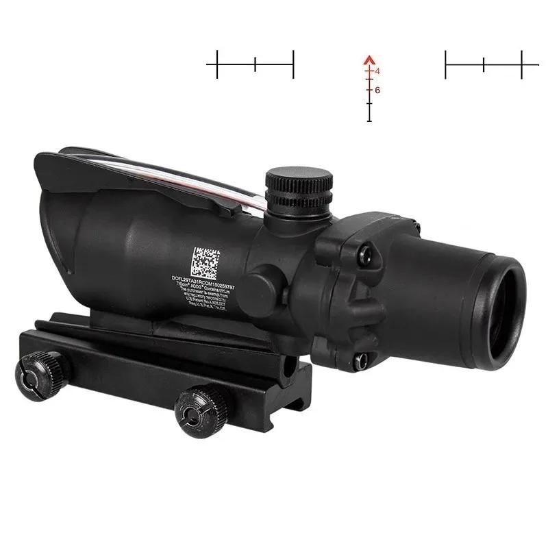 Lunette de chasse 4x32 avec fibres optiques réelles, point rouge vert, réticule gravé éclairé, viseu