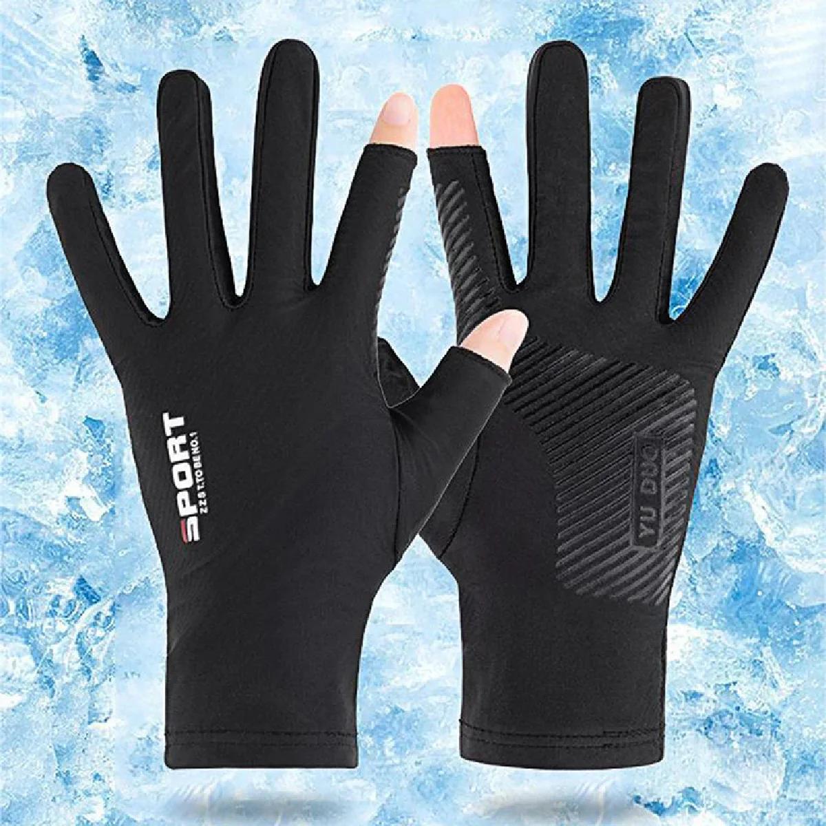 Gants de pêche pour Sport de plein air, 1 paire, écran tactile, équipement de protection fin Anti Uv