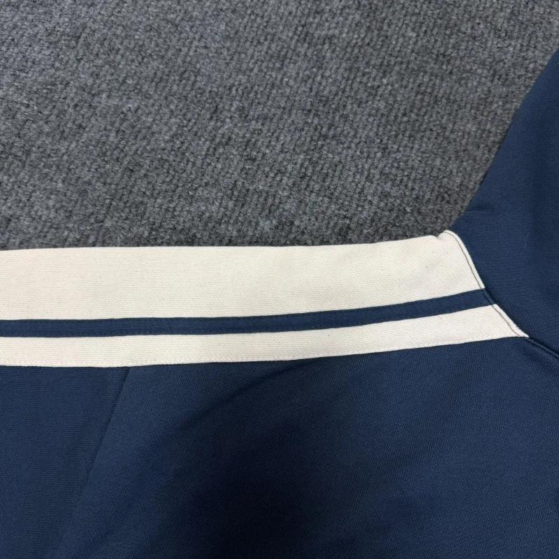 Sweat-shirt bleu tendance pour hommes et femmes, à manches longues, style Ins, hauts d'automne, vête