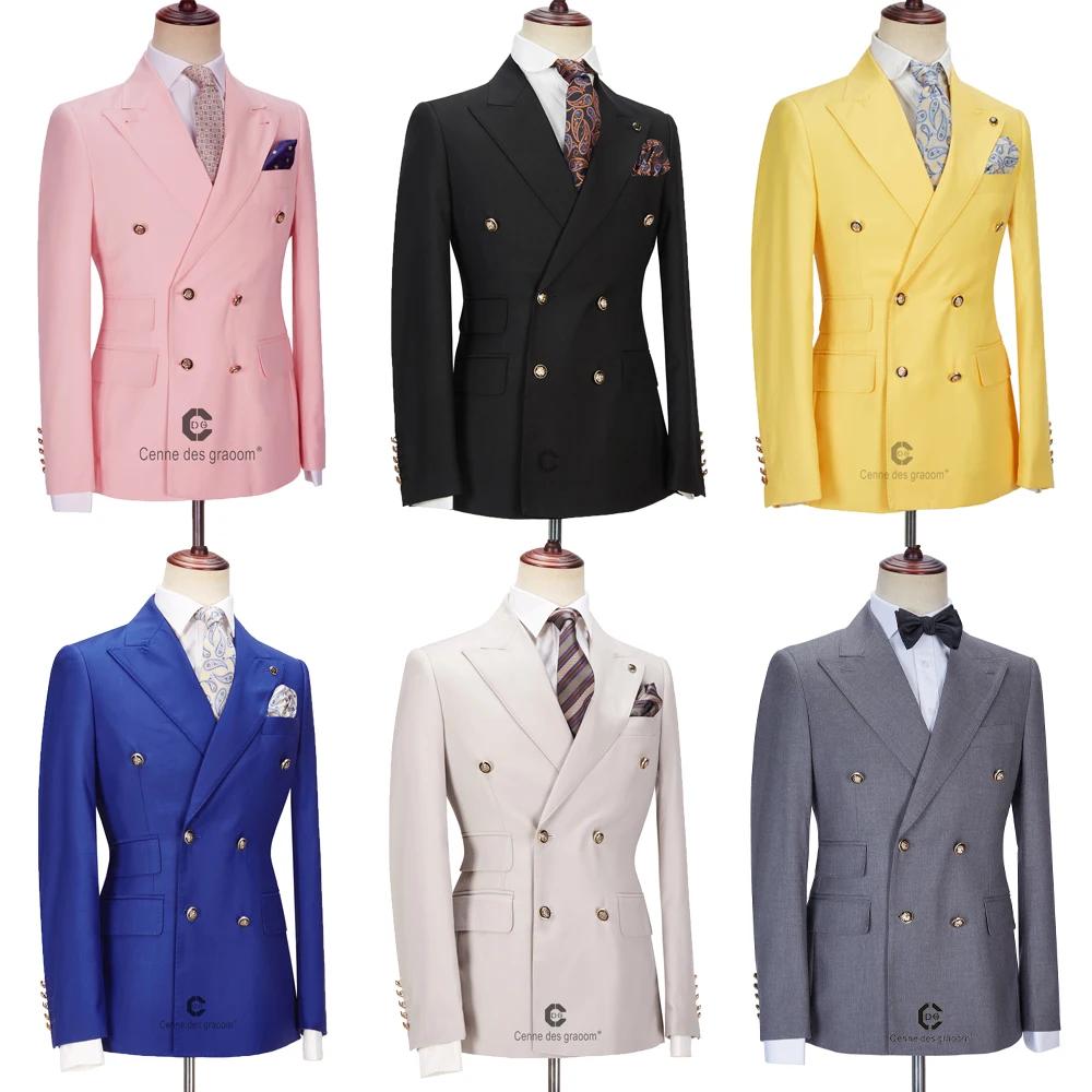 CENNE DES GRAwing M-Costume 2 Pièces pour Homme, Veste d'Hiver Croisée sur Mesure, Blazer à lèvent D