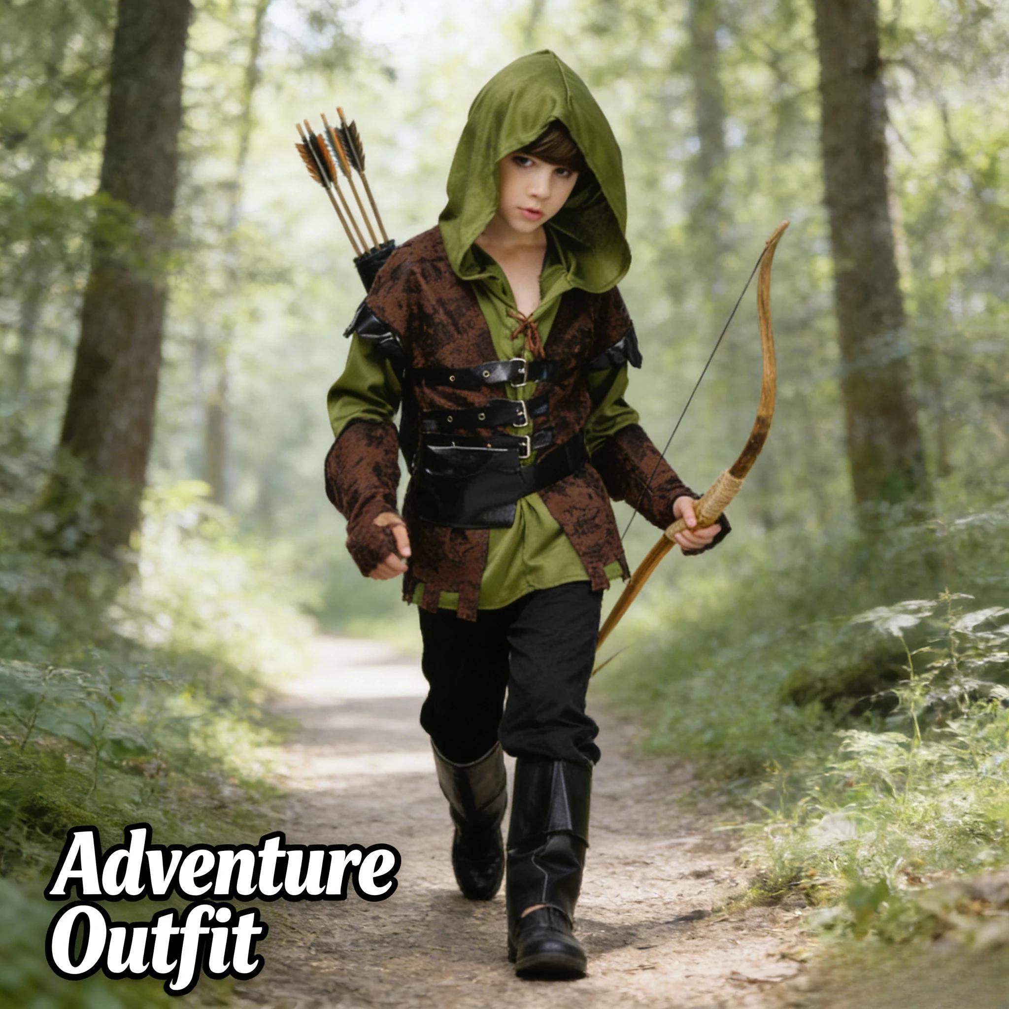 Costume de chasseur pour garçons, tenue de chasseur pour fête de carnaval, jeu de rôle, déguisement
