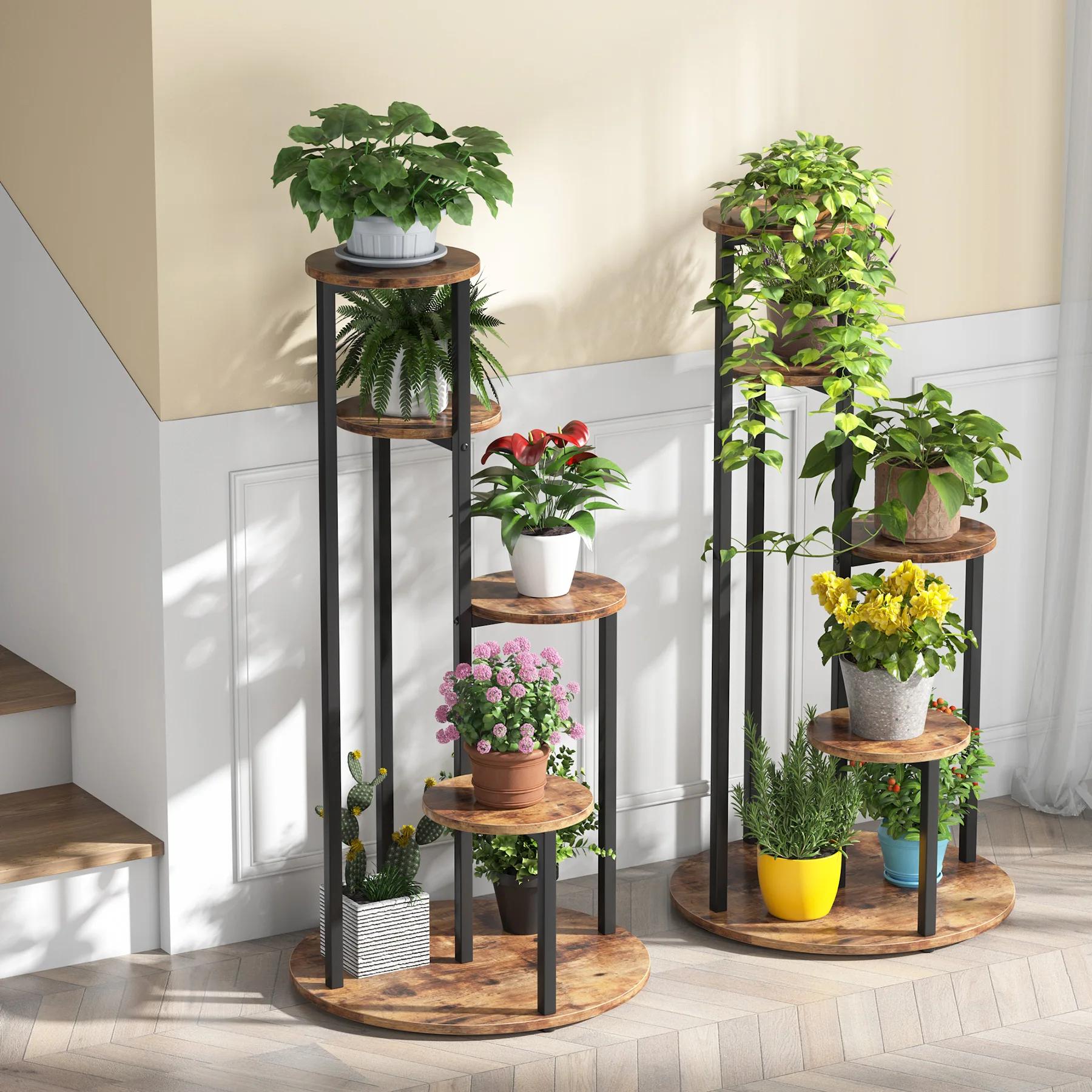 Tribesigns Support pour plantes d'angle d'intérieur, supports d'étagères pour plantes hautes à 4 niv