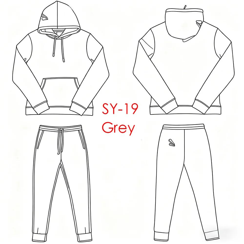 SY-19 unisexe coton survêtement ensemble Streetwear confortable Jogging sweat à capuche et pantalon